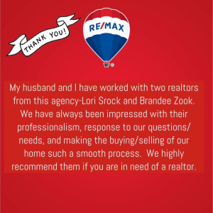 Thank you Sarah Sedgewick for the kind words about our agents Lori Nicholson Srock and Brandee Shaffer Zook! We have enjoyed working with you beyond measure! photo